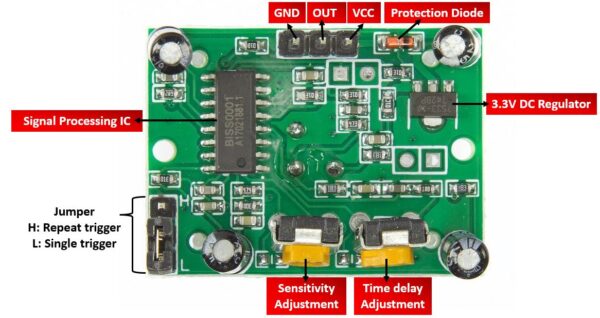 Módulo sensor PIR HC-SR501 - Imagen 2