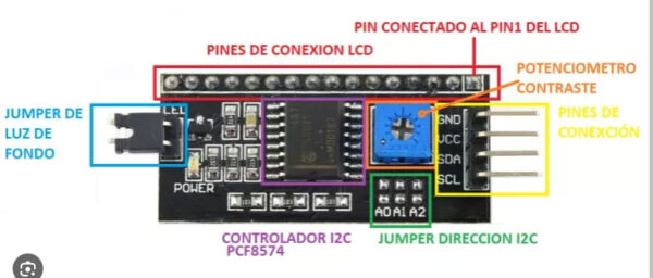 Módulo I2c Interface Lcd1602 Y 2004 - Imagen 2