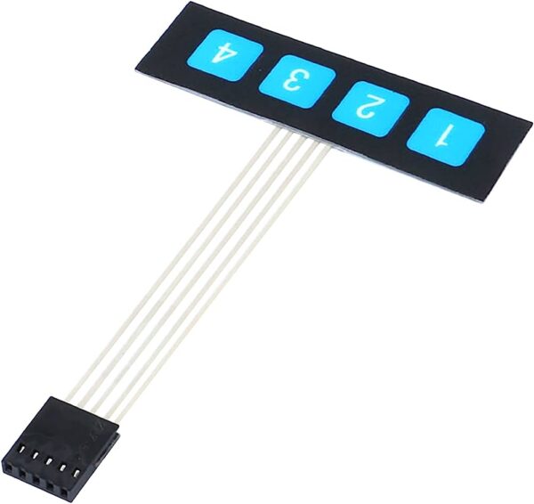 Teclado membrana 1X4 teclas con adhesivo