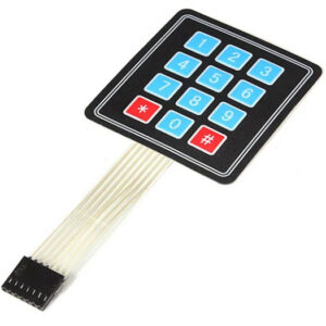Teclado membrana 4X3 teclas con adhesivo